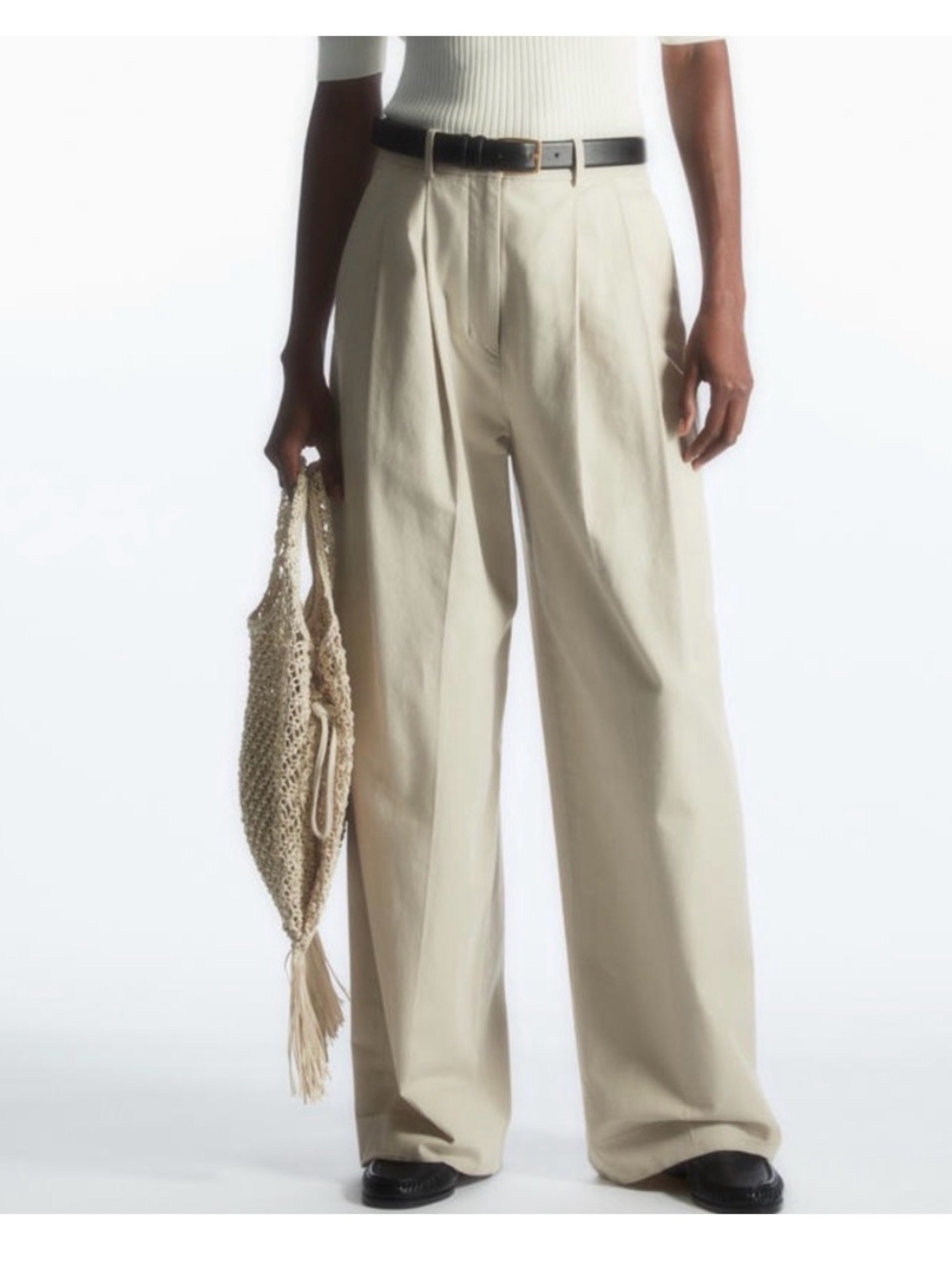 NWT COS High-Rise Wide-Leg Cream Trousers